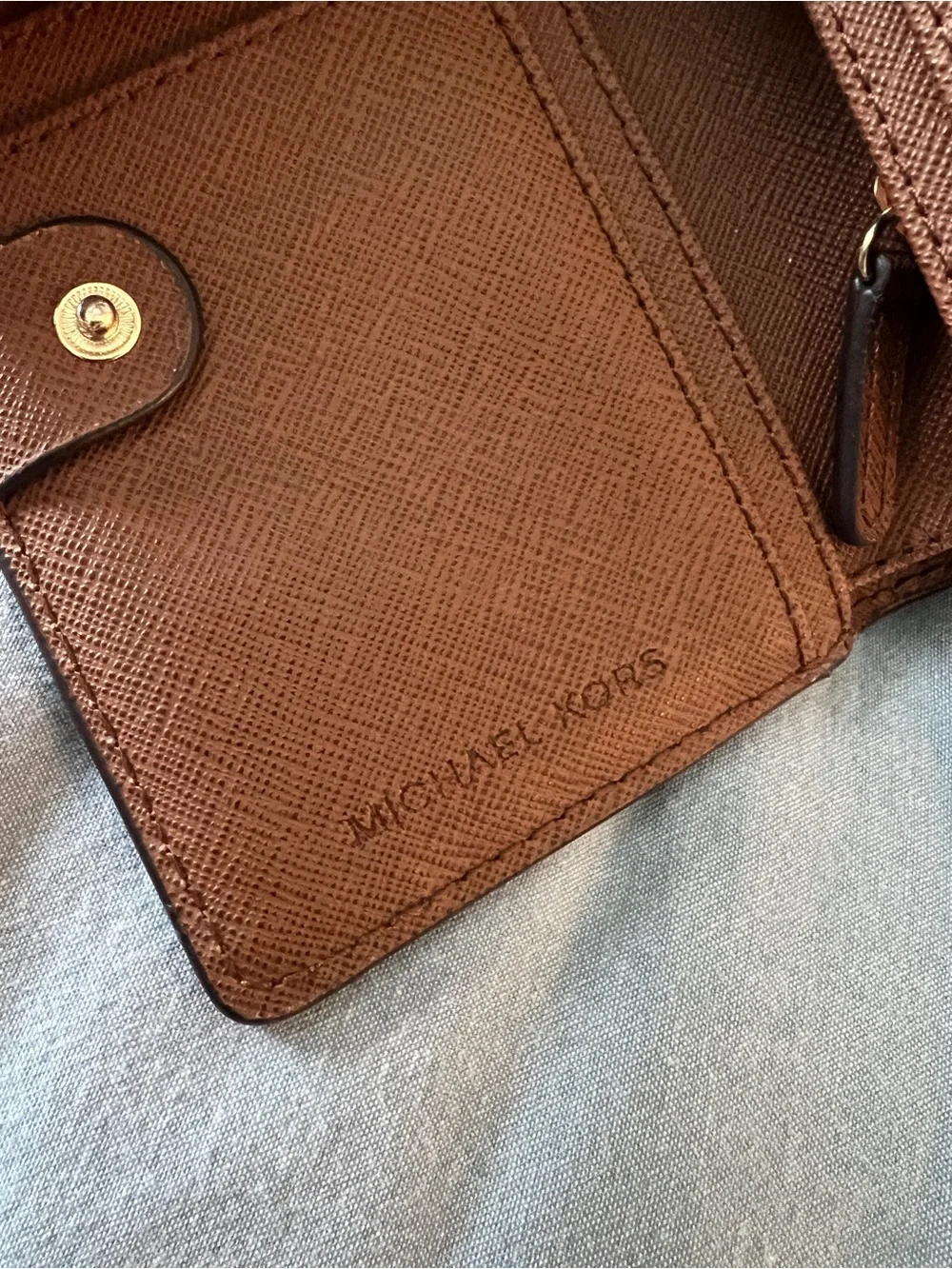 Michael Kors Tan Camel Saffiano Leather Wallet Bifold
